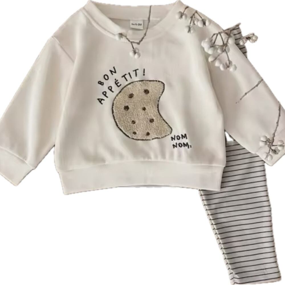 New toddler boy girl “bon appetit” outfit 2-3